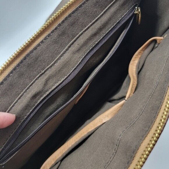 Crest by Olivia Miller Tan Cowhide Studded Embellished Handbag Long Strap Purse - Picture 6 of 9